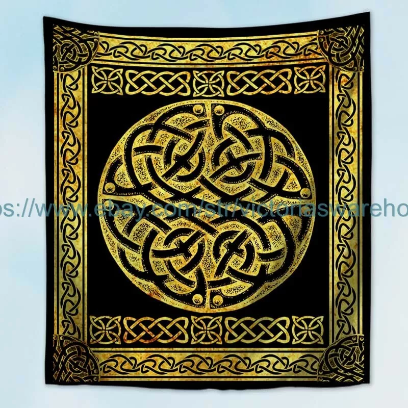 celtic knots pagan hippie altar tbale cloth wall tapestry modern wall art