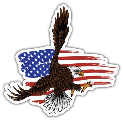 USA Flag Eagle Car Bumper Sticker Decal ID: 11 ''SIZES''