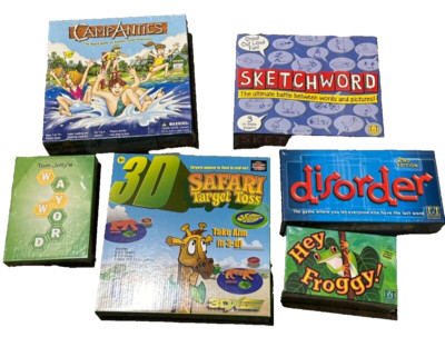 Lot 6 Family Night Game Way Word Froggy Disorder Sketchword Camp Antics Safari