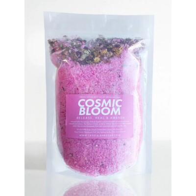 Crystal Infused Bath Salt - Cosmic Bloom - Rose Quartz - 30 oz.