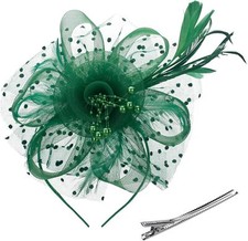 Fascinators Hat for Women Tea Party Headband Kentucky Derby Emerald Green