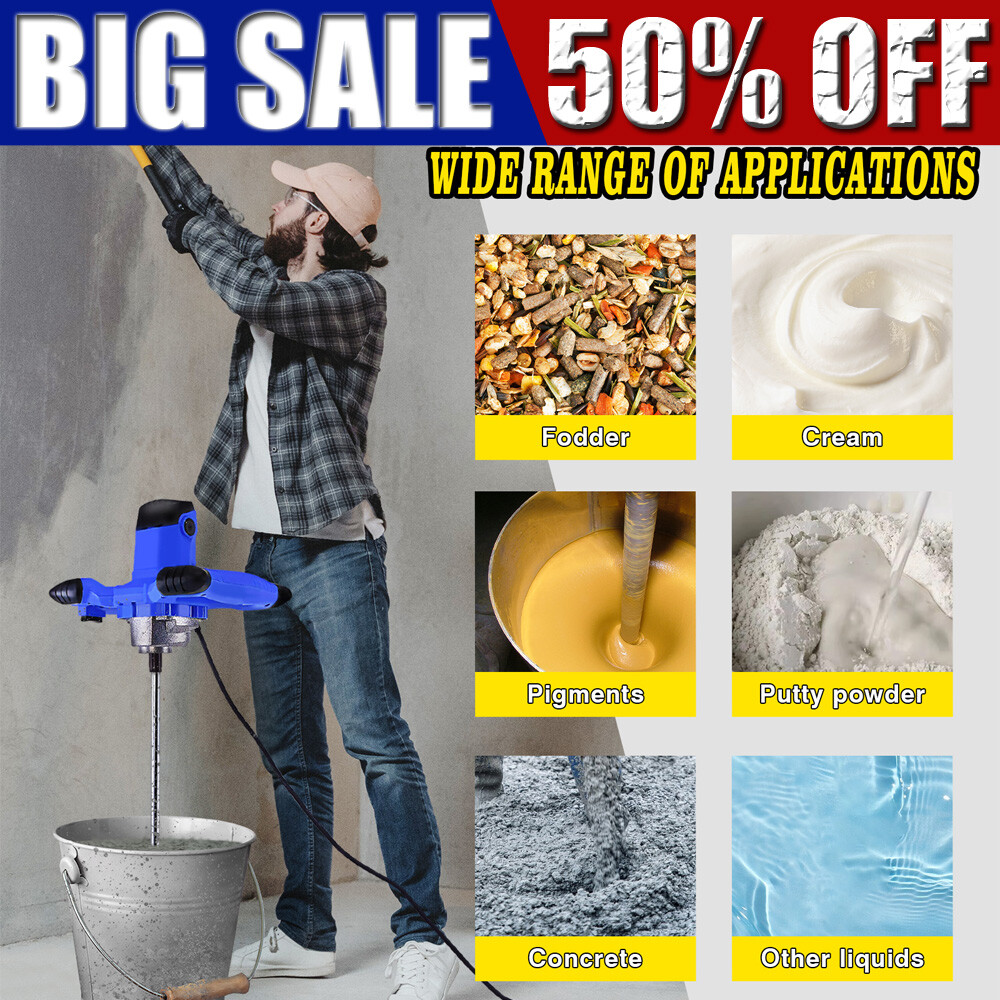 3000W Handheld Concrete Cement Mixer Electric Paddle Mixer Plaster Paint Mortar