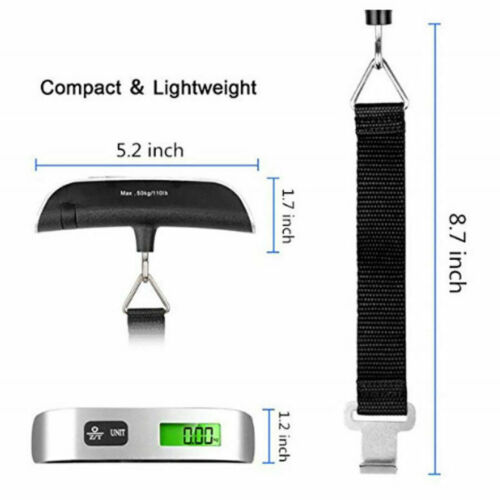 50kg/10g Portable Travel LCD Digital Hanging Luggage Scale Electronic Weight US - Picture 8 of 11