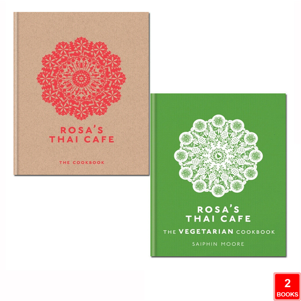 Saiphin Moore Rosa's Thai Cafe Cookbook 2 Books Collection Set Vegetarian NEW