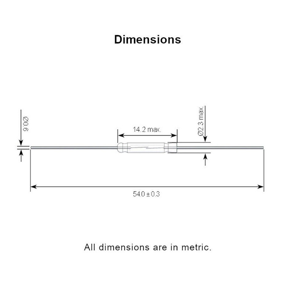 20 Stück Glas-Reed-Schalter, NO (normally Open), 2x14 Mm – Magnetischer Niederspannungsschalter Für IoT-Projekte