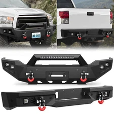 For 2007-2013 Toyota Tundra Front /Rear Bumper Steel W/Winch Plate & LED Lights