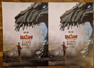 2 x Cineworld Shazam Fury of the God's A3 Poster 