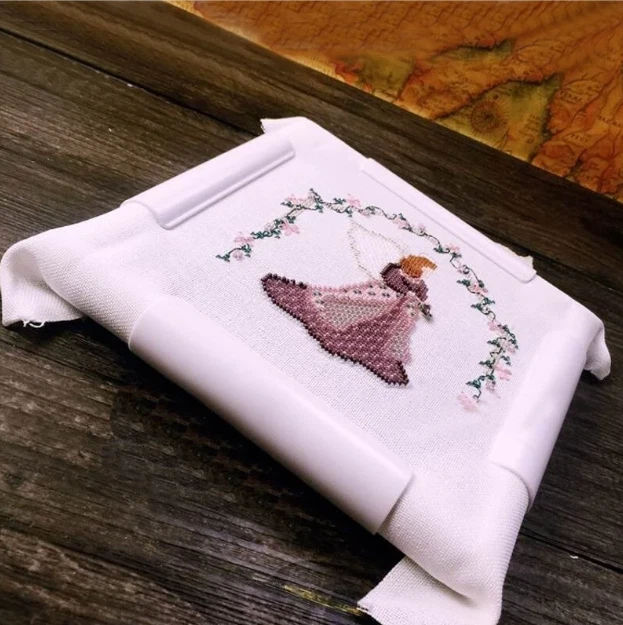 Square Shape Embroidery Frame DIY Craft Cross Stitch Needlework Sewing Hoop Tool - Image 3 of 4