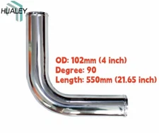 4" 102MM 90 Degree Elbow Aluminum Turbo Intercooler Pipe Piping Tubing L= 550MM