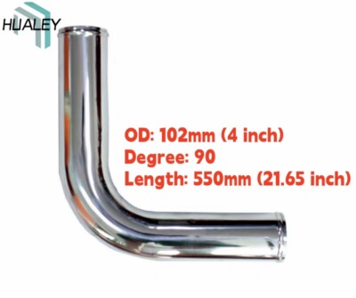 4'' 102MM 90 Degree Elbow Aluminum Turbo Intercooler Pipe Piping Tubing L= 550MM