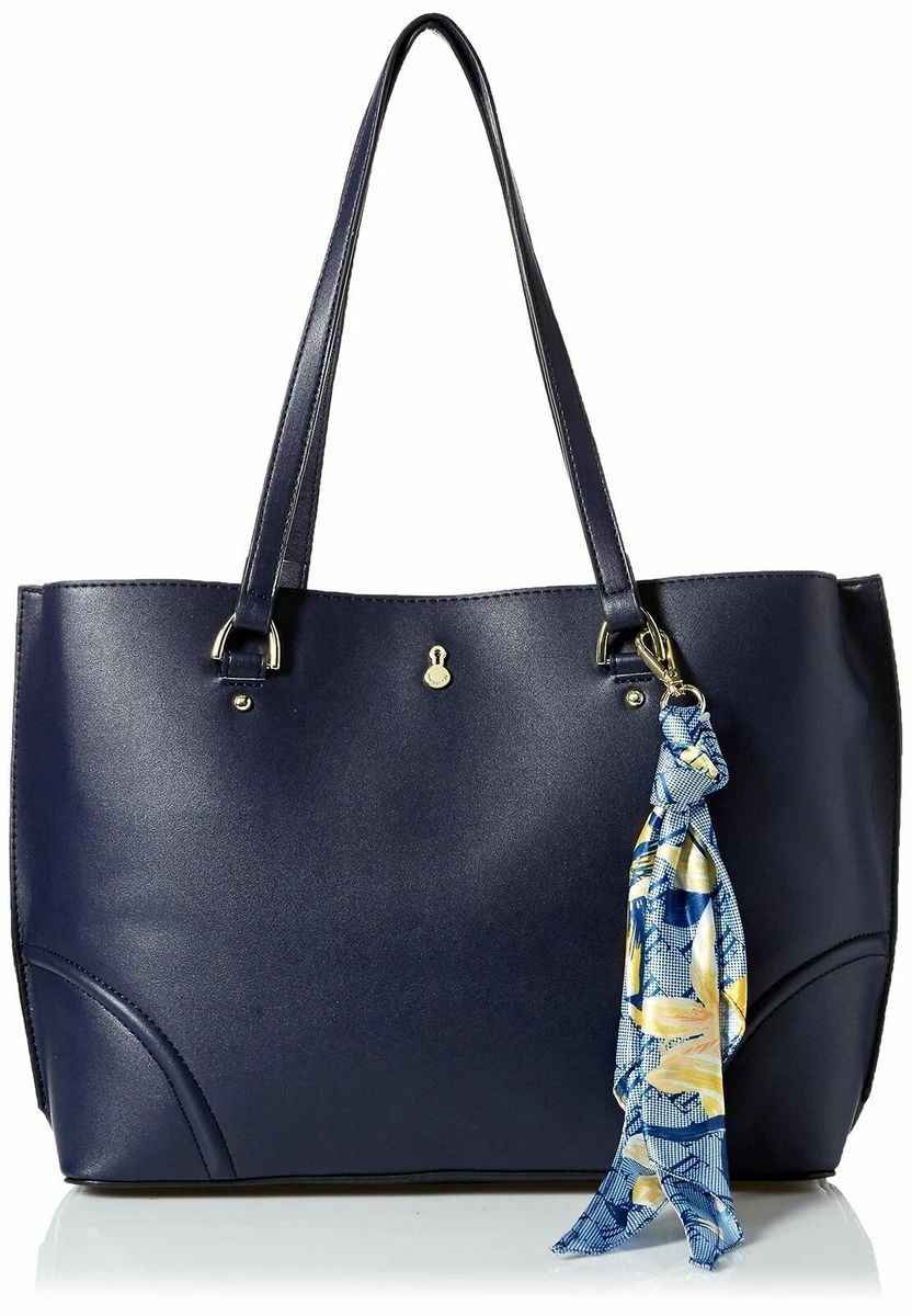 Navy Scarf Tote Bag