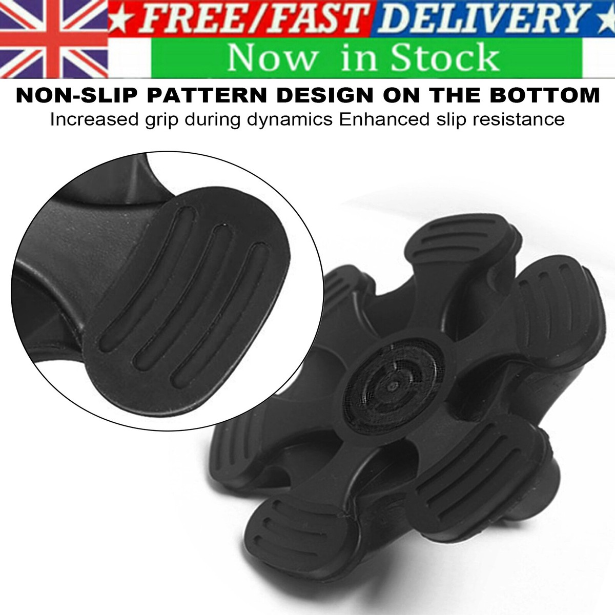 Walking Stick Rubber Ferrules Cane Tips 19mm (3/4) Heavy Duty - 4-Pack