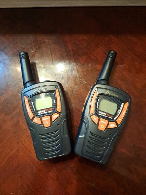 Pair Of Cobra ACXT345 HD Walkie Talkies 25 Mile w/ Weather Radio Rechargeable