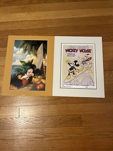 Lot Of 2 - Disney Mickey Mouse Beach Themed Art