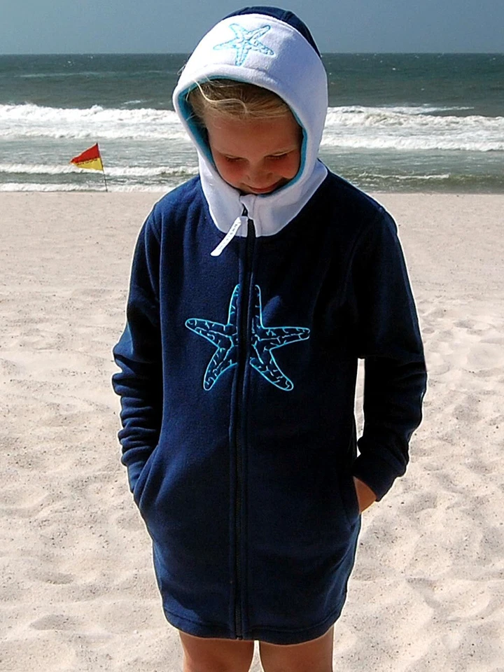 SEESTERN  Kinder Kapuzen Fleecejacke Fleecemantel Fleece Sweatjacke 116-164 - Bild 4 von 4