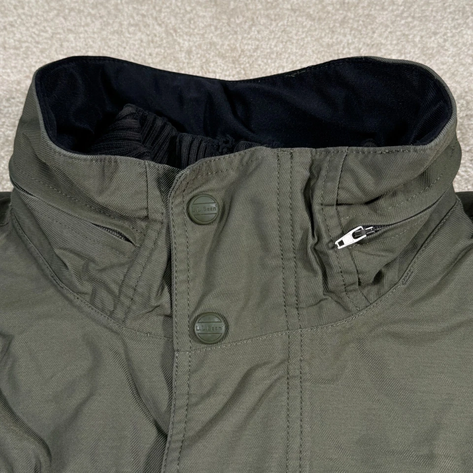 LL Bean Jacket Men Large Green Black 3 in 1 Coat Lined Outdoor Heavy Zip Winter - Image 4 of 4