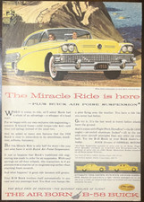 1958 Air Born B-58 Buick Ad Yellow 2 Doors Miracle Ride Is Here 1958 Air Born B-58 Buick Ad Yellow 2 Doors Miracle Ride Is Here