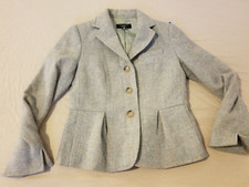 Womens Talbots Wool Jacket Blazer 4P Petite Grey Gray