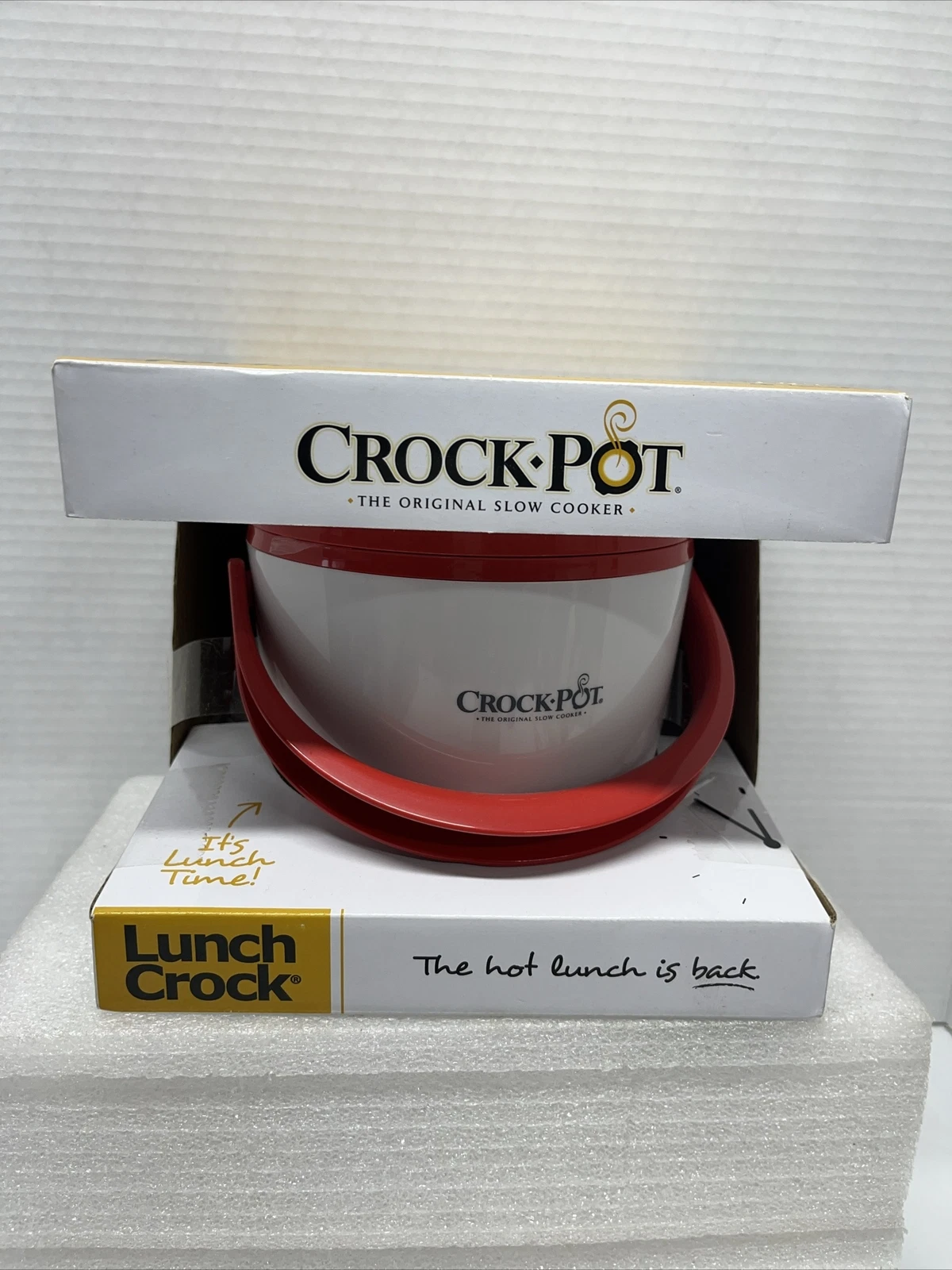 Lunch Crock Pot Slow Cooker Warmer White/Red Sunbeam NEW