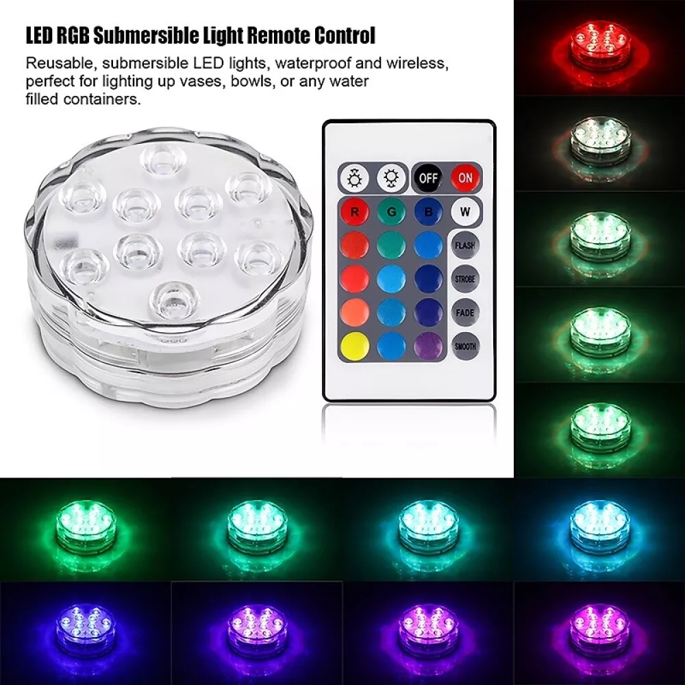 Underwater Lights Waterproof LED RGB Submersible Aquarium Pool