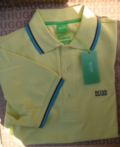 New Hugo Boss Mens Yellow Golf Tennis Paddy Pro Pima Cotton Polo T