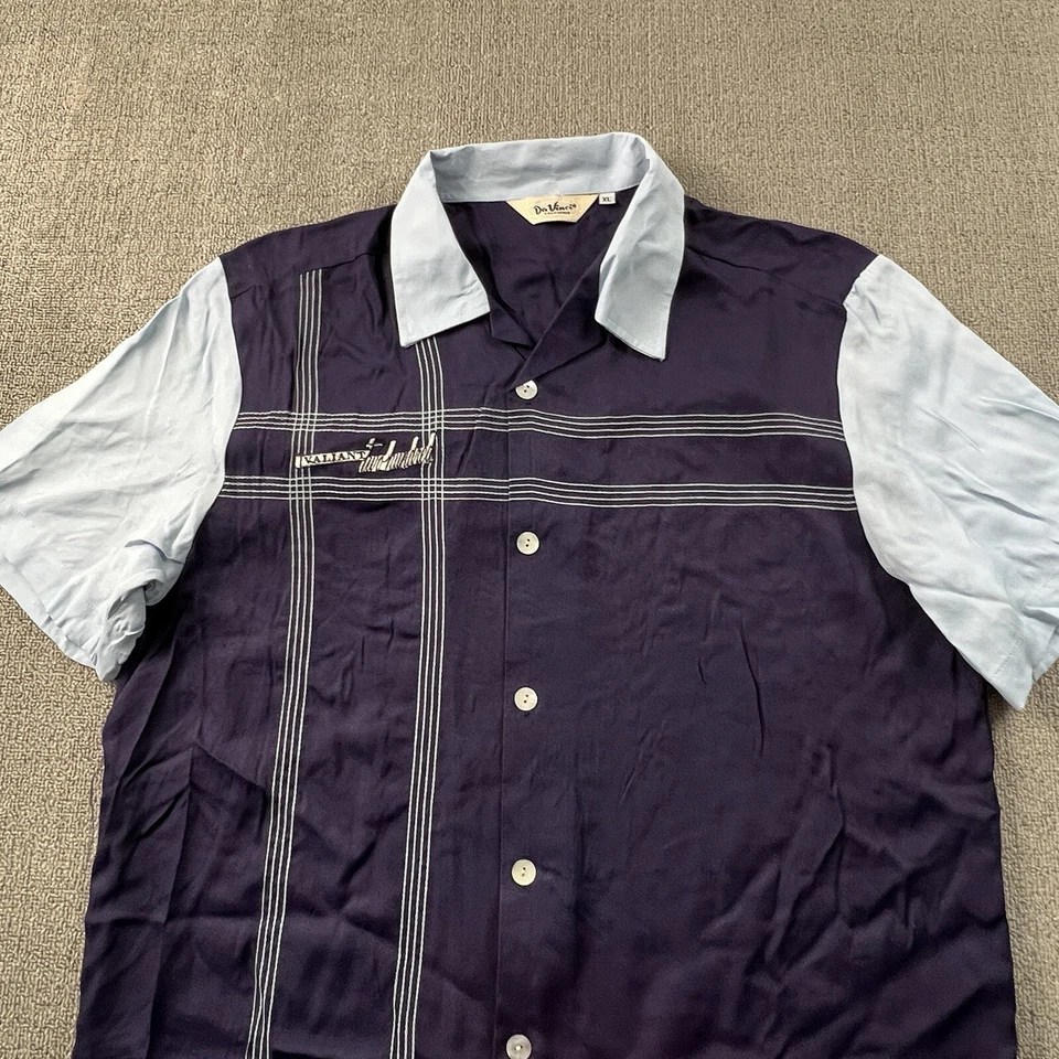 Vintage Da Vinci California Shirt Adult Extra Large Blue Button Up Short Sleeve - Image 3 of 4