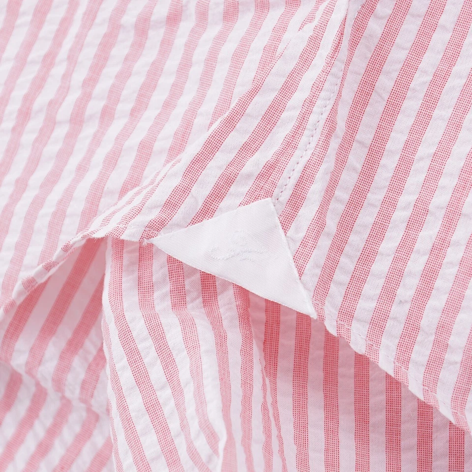 Finamore Napoli Slim-Fit легкий Seersucker хлопок платье рубашка 16 новый с Ярлыками - Изображение 4 из 4