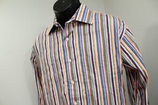 Tommy Hilfiger Dress Shirt Striped Long Sleeve Button Up VTG Men Size 16.5 Large