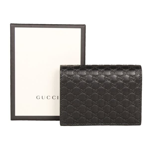 leather card case with gucci logo