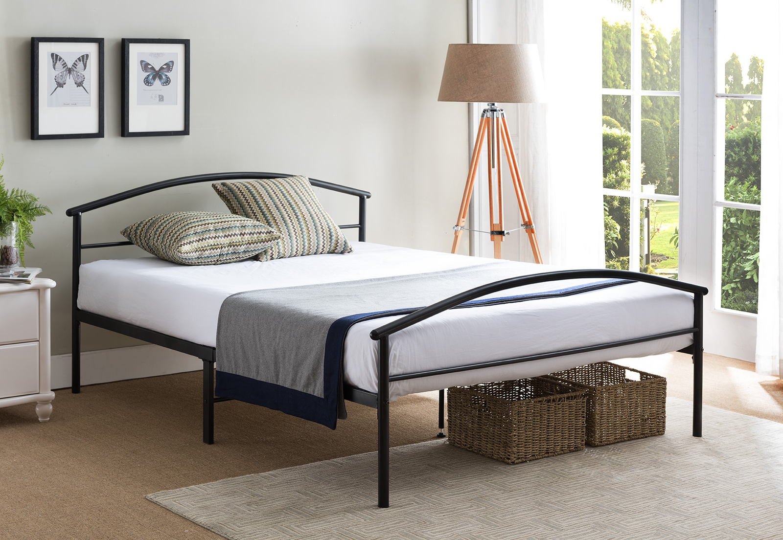 Kings Brand Black Metal Full Size Platform Bed Frame With