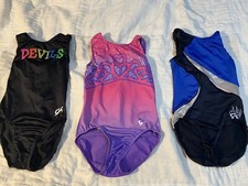 Lot Of 3 GK ELITE Gymnastics Leo Leotards AXS Adult Extra Small Aly Raisman Leo