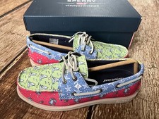 SPERRY X VINEYARD VINES AO PATCHWORK BOATS CRABS STARFISH SHOES GIRLS SIZE 2 NEW