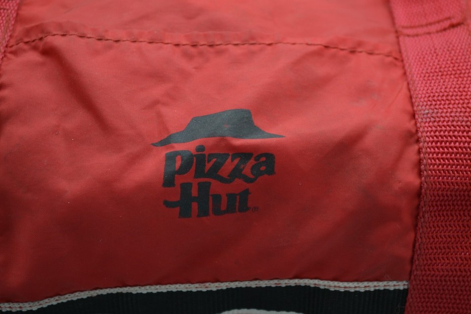 Vtg 80s Pizza Hut Red Lightweight Nylon Duffle Tote Bag Baseball Little
