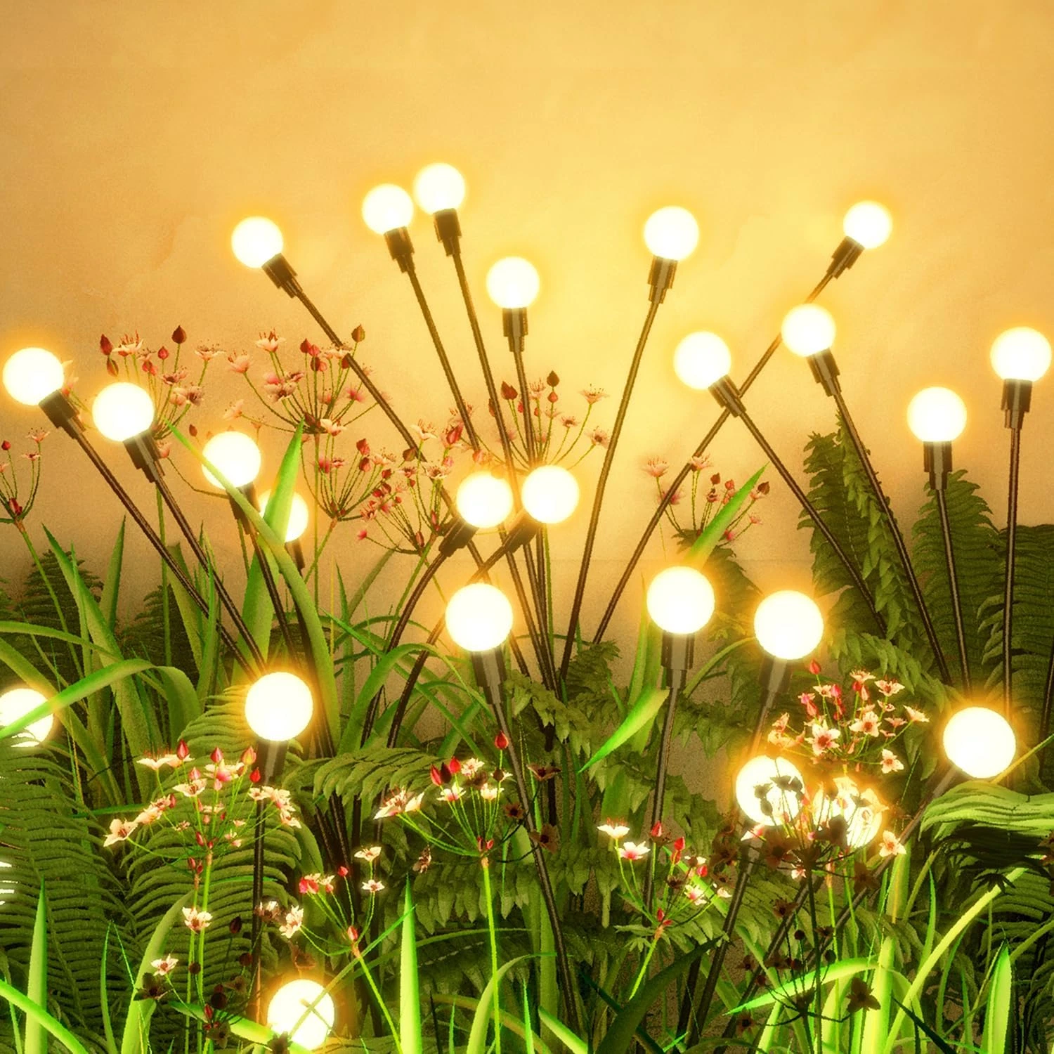 Upgraded Waterproof Solar Lights 8 Pack for Yard and Garden Decor