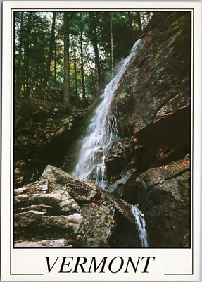 Cavendish Gorge -- brook cascading toward Black River - Vermont postcard