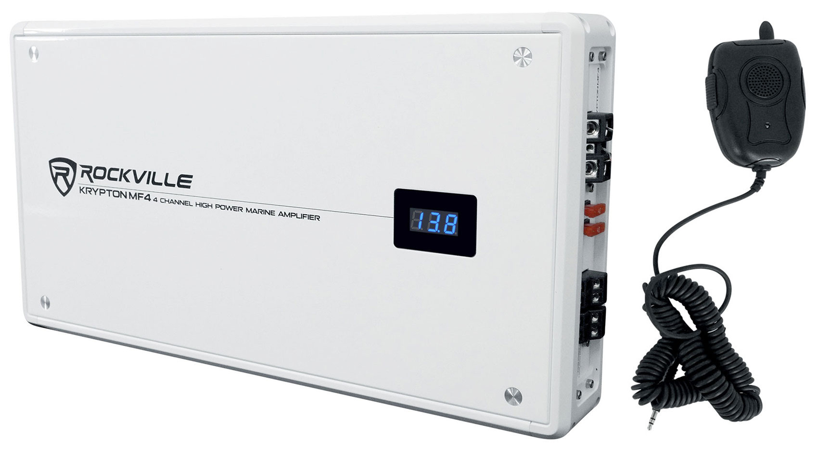 Пиковый 4-канальный морской усилитель Rockville KRYPTON MF4 мощностью 2400 Вт белый