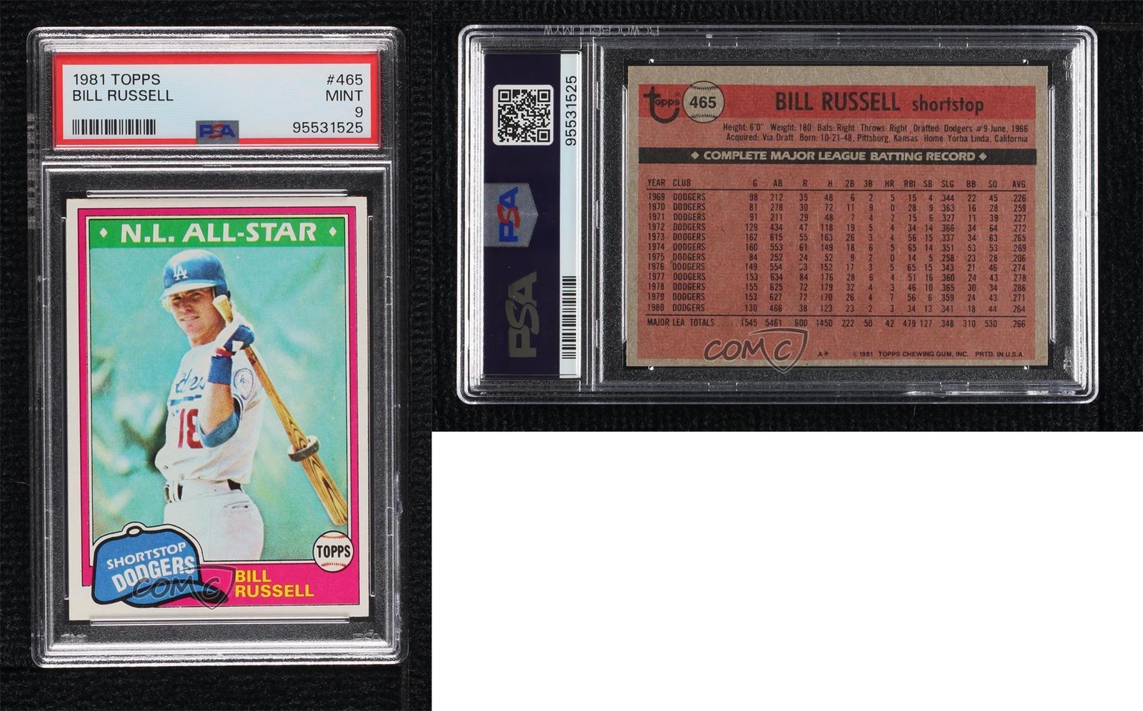 1981 Topps Bill Russell #465 PSA 9 MINT 0e1c view 3