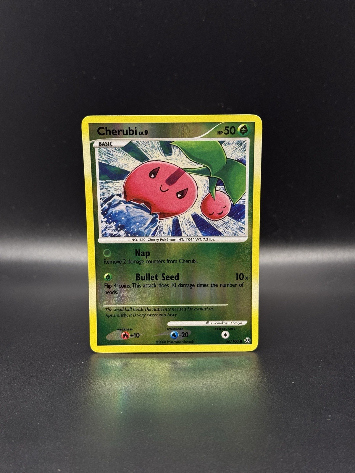 Cherubi 56/100 Stormfront Reverse Holo Pokemon TCG Tomokazu Komiya Artwork