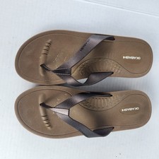 Okabashi Breeze Brown Bronze Flip Flop Sandals Womens Size ML 8-9 Made in USA