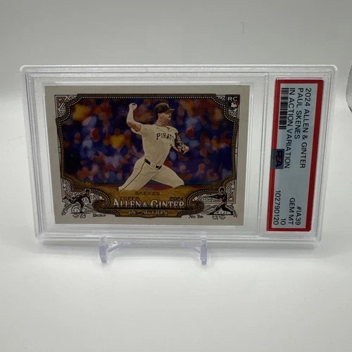 🔥2024 Topps Allen & Ginter Paul Skenes RC Rookie In Action Variation SP PSA 10