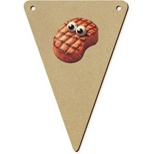 5 x 140mm 'Funny Face Beef Steak' Bunting Pennants / Flags (BN00094350)