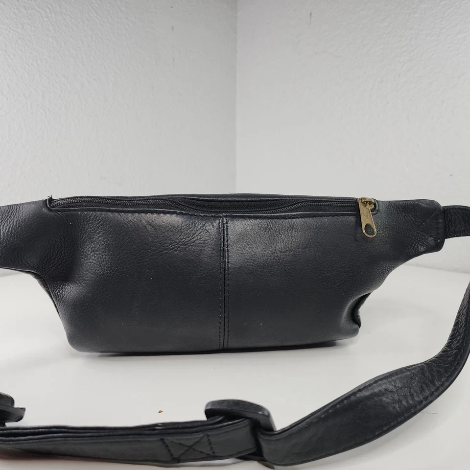 Riñonera de cuero negro Hobo International Juno Bolso Cinturón Hecho en Colombia Foto 3 de 4