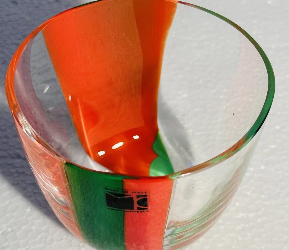 Bicchiere Vetro Murano Carlo Moretti Collezione I DIVERSI Firmato - Immagine 4 di 4