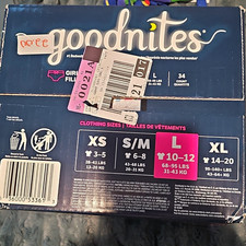 GoodNites Girls Overnight Bedwetting Underwear Size L 68-95 lbs 34 Count