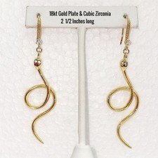 Snake - Serpent Earrings with Crystals that S...