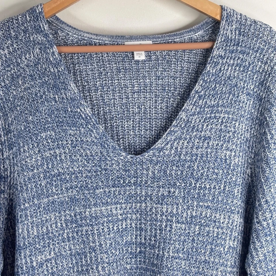 J Jill Slubbed Textured Ribbed Sweater 2X Coastal Beach Fisherman Boho Lagenlook - Image 3 of 4