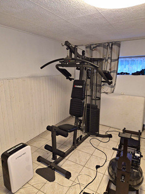 HAMMER Multigym Kraftstation schwarz mit Gewichtsblock, Latzug, Butterfly