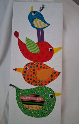 Handmade OUR FAMILY TREE Baby/Childs Bird Nursery Wall Hanging, Multicolor