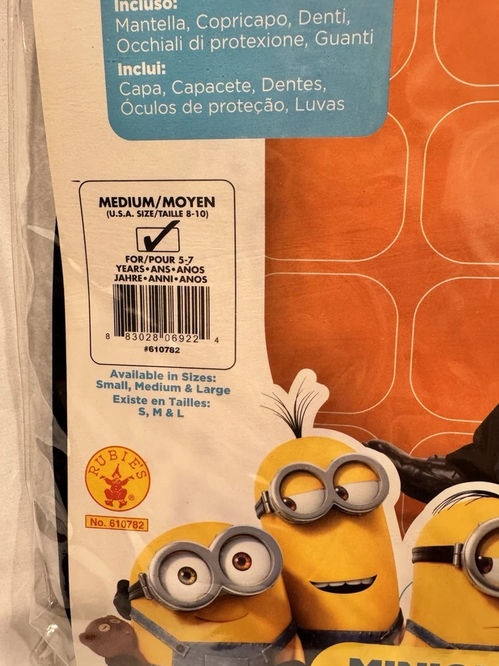 Disfraz Rubíes Despicable Me 3 Minion Drácula Niño Talla Mediana 8-10 Foto 3 de 3