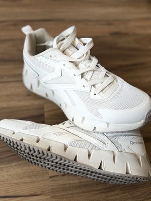 Reebok Zig Dynamica Men's White Faux Leather Low Top Lace-Up Athletic Sneakers